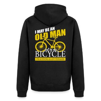 Vélo vélo vélo randonnée à vélo - Veste à capuche bio Premium Unisexe - noir - Dos - Nico (187cm)