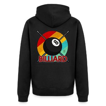 Billardkugel Billiard Billard Queue Snooker Pool - Unisex Premium Bio Zip Hoodie - Schwarz - Hinten - Nico (187cm)