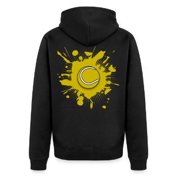 Tennisball Tennisspiel Tennisspieler Tennis - Unisex Premium Bio Zip Hoodie - Schwarz - Hinten - Nico (187cm)