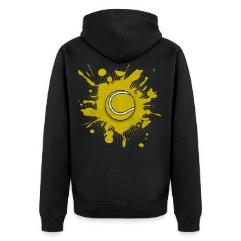 Tennis Tennisball Tennis-match Tennisspieler - Unisex Premium Bio Zip Hoodie - Schwarz - Hinten - Nico (187cm)