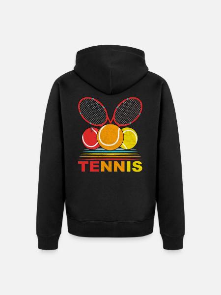 tennis racket - Unisex Premium Organic Zip Hoodie - black
