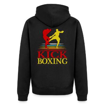 Kickboxing Boxe Arts Martiaux Kickboxing Muay Thai - Veste à capuche bio Premium Unisexe - noir - Dos - Nico (187cm)