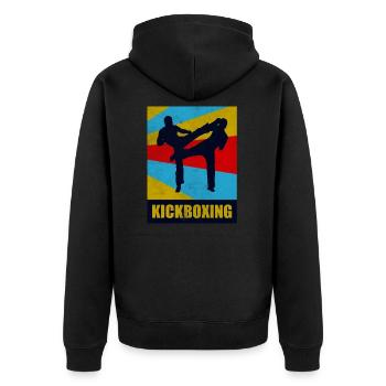 Kickboxing - Unisex Premium Organic Zip Hoodie - black - Back - Nico (187cm)