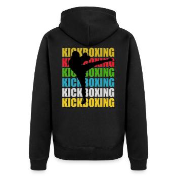 Kickboxing Kickboxing - Unisex Premium Organic Zip Hoodie - black - Back - Nico (187cm)