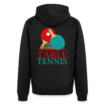 table tennis racket - Unisex Premium Organic Zip Hoodie - black - Back - Nico (187cm)