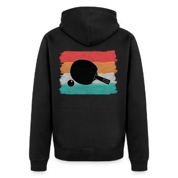 ping-pong - Unisex Premium Organic Zip Hoodie - black - Back - Nico (187cm)