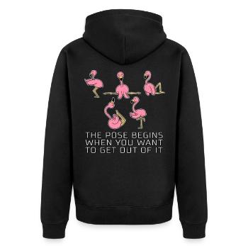 Flamingo Dire drôle Cadeau de yoga Pilates - Veste à capuche bio Premium Unisexe - noir - Dos - Nico (187cm)