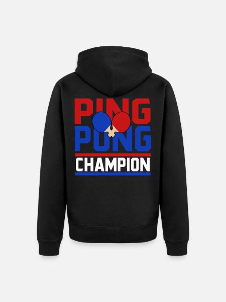 Ping-Pong - Unisex Premium Bio Zip Hoodie - Schwarz