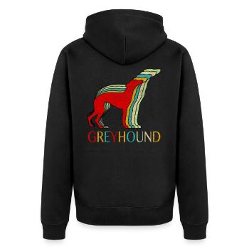 Windhund - Unisex Premium Bio Zip Hoodie - Schwarz - Hinten - Nico (187cm)