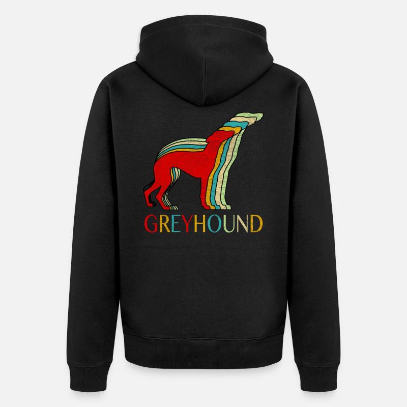 Windhund - Unisex Premium Bio Zip Hoodie - Schwarz