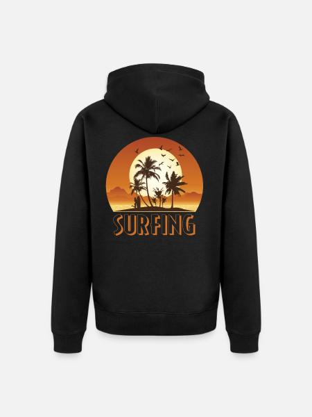 Surfer Surfen Surfing - Unisex Premium Organic Zip Hoodie - black