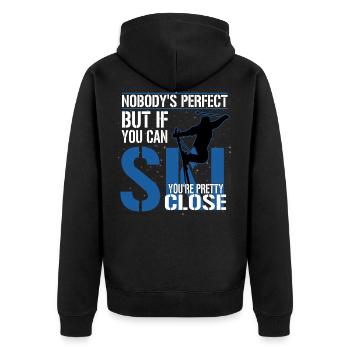 Ski Jumping Skiing Skiing Skiing Wintersport - Unisex Premium Organic Zip Hoodie - black - Back - Nico (187cm)