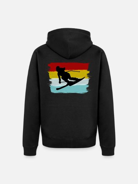 ski - Unisex Premium Organic Zip Hoodie - black