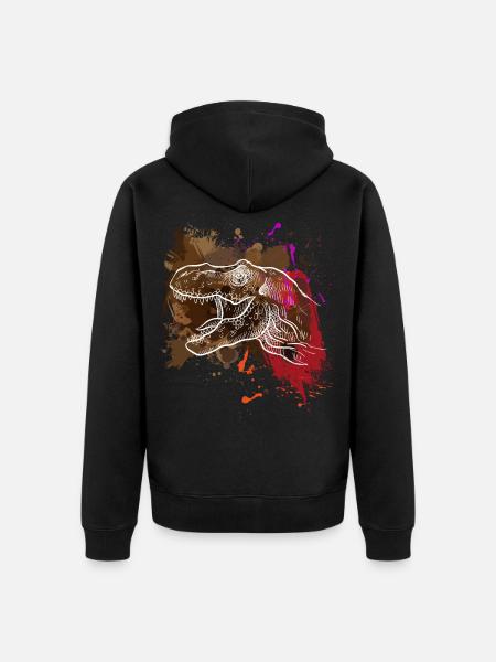 Dinosaure dinosaure - Veste à capuche bio Premium Unisexe - noir