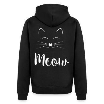 chat - Veste à capuche bio Premium Unisexe - noir - Dos - Nico (187cm)