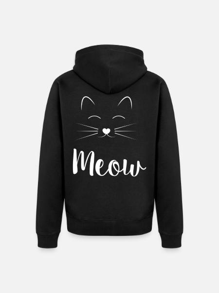 chat - Veste à capuche bio Premium Unisexe - noir