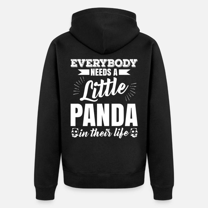 panda - Unisex Premium Bio Zip Hoodie - Schwarz