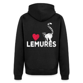 Lémurien - Veste à capuche bio Premium Unisexe - noir - Dos - Nico (187cm)