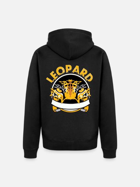 leopard - Unisex Premium Bio Zip Hoodie - Schwarz