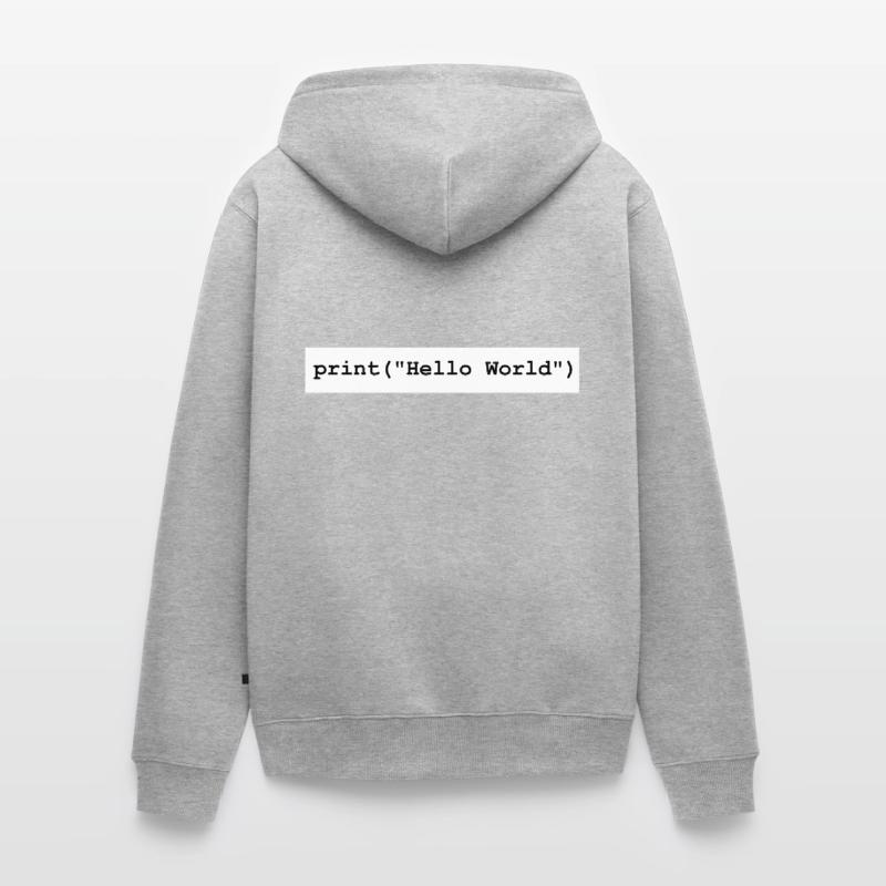 Hello World Python Entwickler Programm Geschenk Unisex Premium Bio Zip Hoodie