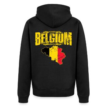 Belgique - Veste à capuche bio Premium Unisexe - noir - Dos - Nico (187cm)
