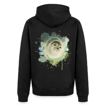 Seal seal sea lion walrus - Unisex Premium Organic Zip Hoodie - black - Back - Nico (187cm)