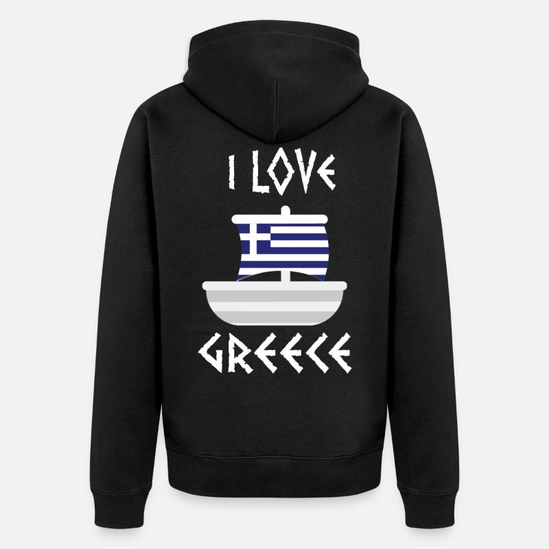 Grèce - Veste à capuche bio Premium Unisexe - noir