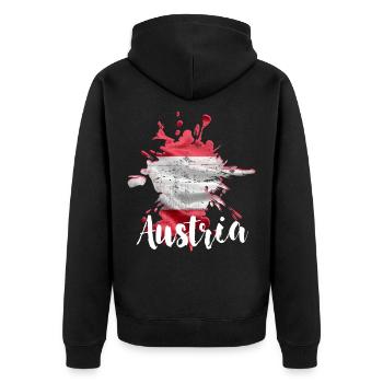 Autriche - Veste à capuche bio Premium Unisexe - noir - Dos - Nico (187cm)