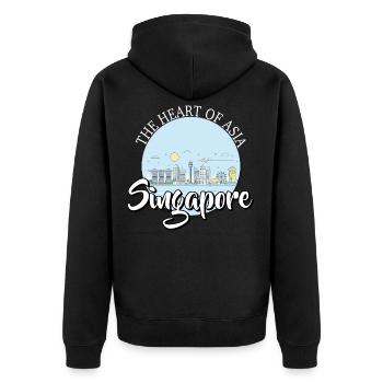 Singapour Nationalité Singapore Nation Skyline - Veste à capuche bio Premium Unisexe - noir - Dos - Nico (187cm)