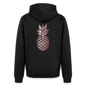 Ananas Rose Or Cadeau De Fruits D'été - Veste à capuche bio Premium Unisexe - noir - Dos - Nico (187cm)