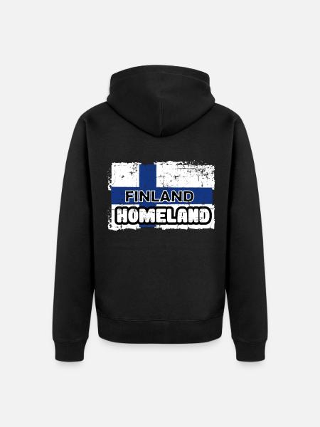Finland - Unisex Premium Bio Zip Hoodie - Schwarz