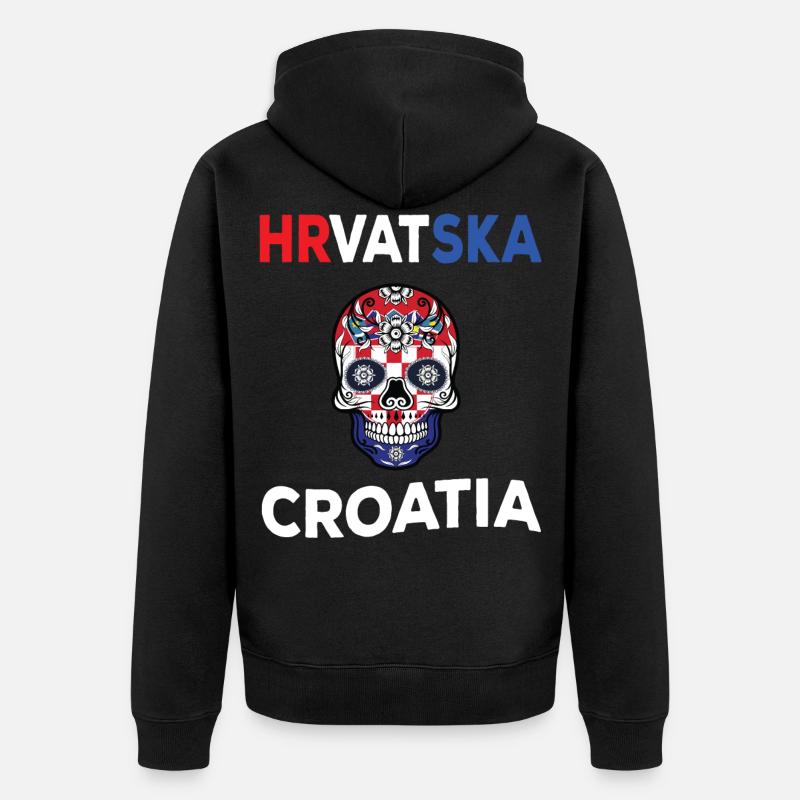 Croatie - Veste à capuche bio Premium Unisexe - noir