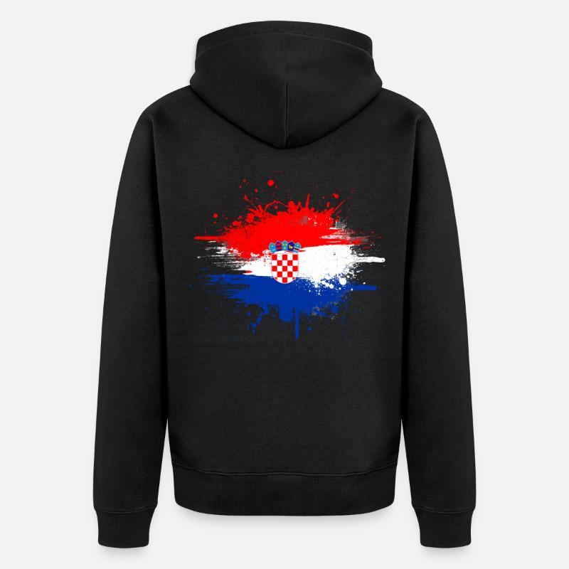 Croatie - Veste à capuche bio Premium Unisexe - noir