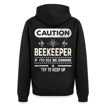 Beekeepers - beekeeping - beekeepers - leisure - Unisex Premium Organic Zip Hoodie - black - Back - Nico (187cm)