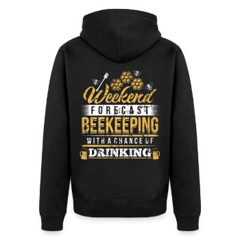 Imker - Imkerei - Imkern - Unisex Premium Bio Zip Hoodie - Schwarz - Hinten - Nico (187cm)