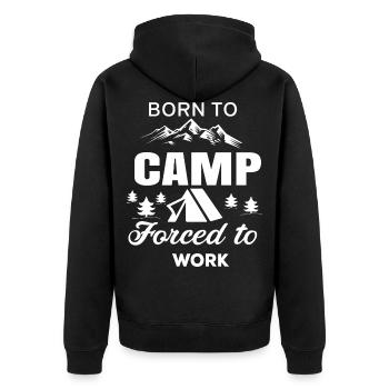 camping - camping - Unisex Premium Organic Zip Hoodie - black - Back - Nico (187cm)