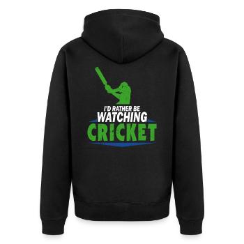 Lustig Cricketspieler Cricketteam Kricket Geschenk - Unisex Premium Bio Zip Hoodie - Schwarz - Hinten - Nico (187cm)