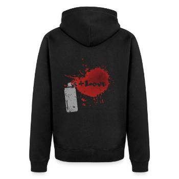 Grafitti - Graffitti - Unisex Premium Bio Zip Hoodie - Schwarz - Hinten - Nico (187cm)