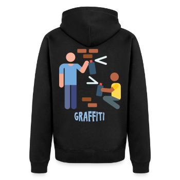 Graffitis - Graffitti - Veste à capuche bio Premium Unisexe - noir - Dos - Nico (187cm)