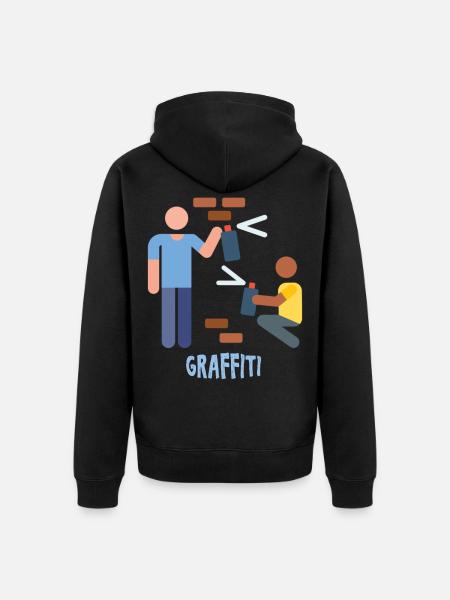 Graffitis - Graffitti - Veste à capuche bio Premium Unisexe - noir