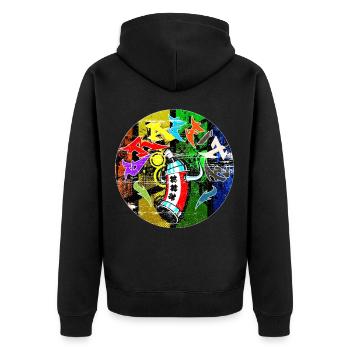 Graffitis - Graffitti - Veste à capuche bio Premium Unisexe - noir - Dos - Nico (187cm)