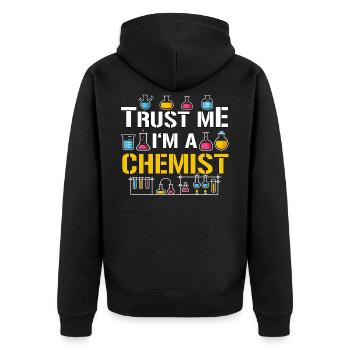 chemist - Unisex Premium Organic Zip Hoodie - black - Back - Nico (187cm)