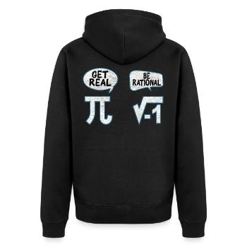 Mathelehrer Pi Mathematik Mathe mathematisch - Unisex Premium Bio Zip Hoodie - Schwarz - Hinten - Nico (187cm)