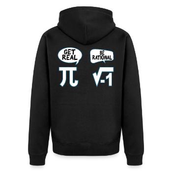 Mathematik Pi Mathe Mathematiker mathematisch - Unisex Premium Bio Zip Hoodie - Schwarz - Hinten - Nico (187cm)