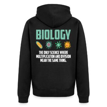 Wissenschaft Biologie Biologe biologisch Lehrer - Unisex Premium Bio Zip Hoodie - Schwarz - Hinten - Nico (187cm)