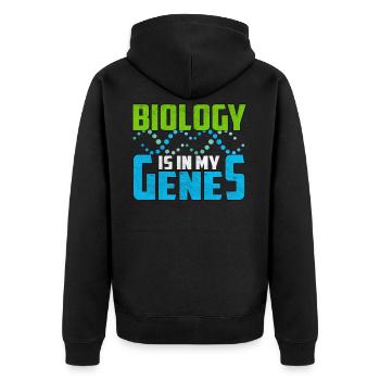 Biologie Lehrer Biologe biologisch Wissenschaft - Unisex Premium Bio Zip Hoodie - Schwarz - Hinten - Nico (187cm)