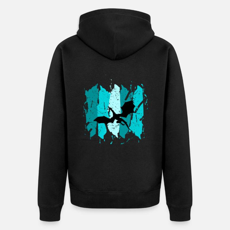 Drache - Unisex Premium Bio Zip Hoodie - Schwarz