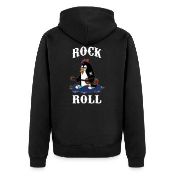 Musicien RocknRoll Rocker Tattoo Penguin - Veste à capuche bio Premium Unisexe - noir - Dos - Nico (187cm)