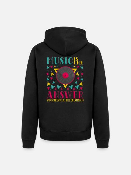 Vinyl Musician Retro Musik Vinyl Vintage Making Music - Premium økologisk unisex-hættejakke - sort