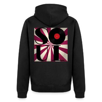 Soul vinyl rétro - Veste à capuche bio Premium Unisexe - noir - Dos - Nico (187cm)